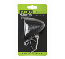 FALKX Dark Moon Koplamp met RVS beugel Naafdynamo