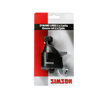 Simson Dynamo links met rubber loopwiel 2x2 polig, zwart