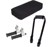 Voordeelfiets Bagagedrager Set – Fietskussen Zwart, Rugsteun (14-16 cm) & Inklapbare Voetsteunen – Compleet Achterop De Fiets Pakket!
