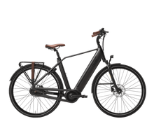 Qwic Inter Plus L Elektrische Herenfiets Jet Black / Dark Brown
