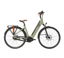 Qwic Inter Plus S Elektrische Fiets Khaki Green / Light Brown