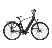 Qwic Inter Tour L Elektrische Herenfiets Jet Black / Light Brown
